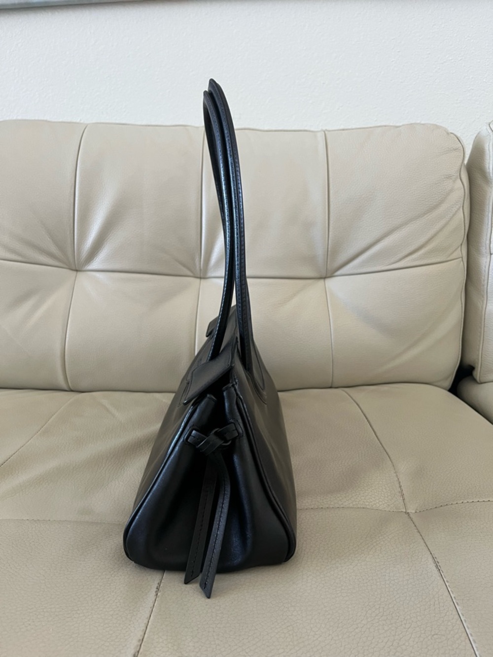 MAUDE Black Leather Shoulder Bag - Picture 8 of 10